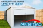 Garage Shed, 4.2(w)x5.9(d)x2.5(h)m, Garden, Storage, Workshop, Large Steel Shed