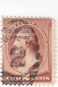 Scott # 210 - 2c rotbraun - Fancy Cancel - "2" - gebraucht - Bild 1 von 1