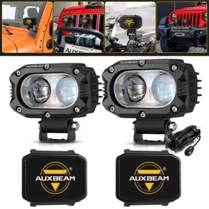 AUXBEAM Offroad Pickup 4" White LED Driving Light Fog Pods & Black Shield Cover - Picture 1 of 12