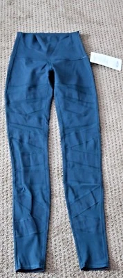 Leggings Lululemon Wunder Under Bailarina Malla Tiro Alto Talla 4 Verde azulado Completo Foto 1 de 4