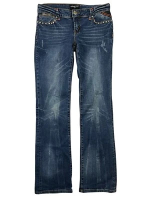 Jeans Virgin Only EE. UU. Embellecidos Lowrise Bootcut Talla 9 Y2K Festival Foto 1 de 4