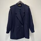 Ralex Of Sydney Coat Womens Size 12 Blue Wool Lined Knee Length Vintage Guc