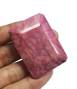 264 Ct Natural Mozambique Pinkish Red Ruby Emerald Cut Huge Loose Gemstone - Picture 1 of 8