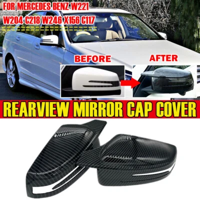 Tapa de espejo de fibra de carbono ABS para Mercedes Benz clase A/C/E/S W212 W204 W176 Foto 1 de 4