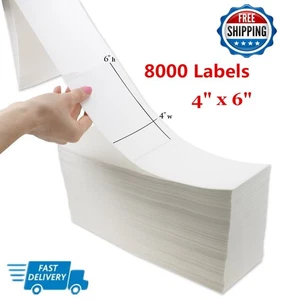 8000 Fanfold 4" x 6" Direct Thermal Shipping Barcode Label for Zebra 2844 eBay - Picture 1 of 8
