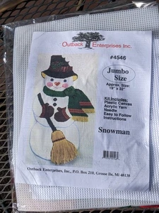 Vintage Outback Jumbo Schneemann Nadelspitze Kit versiegelt neu 19x32 Kunststoff Leinwand 4546 - Bild 1 von 8
