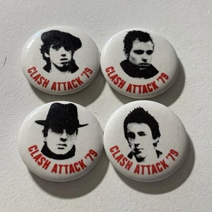 4 CLASH ATTACK VINTAGE BUTTON SET GOOD CONDITION - Picture 1 of 2