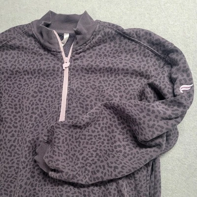 Sudadera Fabletics Gris Estampado Animal 1/4 Cremallera Manga Larga Para Mujer Pequeña Púrpura  Foto 1 de 4
