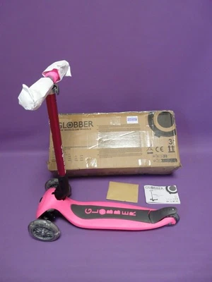 Globber Roller Scooter Primo Faltbar mit Licht Räder in Neon Pink Tretroller - Bild 1 von 3