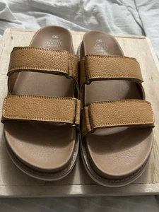 Sandali donna Oasis Society of California Siena doppio cinturino slide cognac 9 - Foto 1 di 5