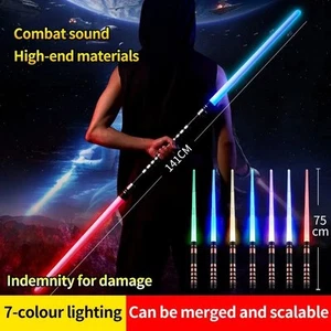 75cm RGB Light Saber 2 in 1 7-colour Lightsaber for 3+ Kids Laser Swords - Picture 1 of 12