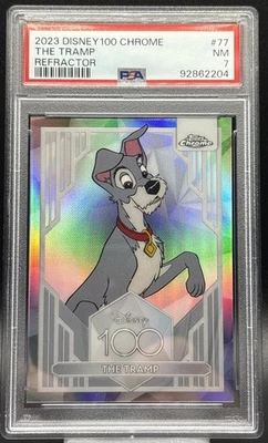 🔥🔥 EL VAGABUNDO Disney 100 REFRACTOR Lady and the Tramp 2023 Topps PSA 7 🔥🔥 Foto 1 de 2