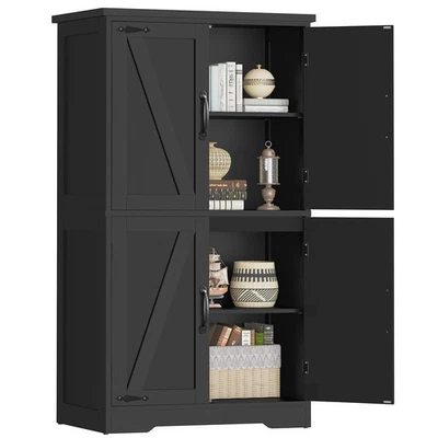 Armario de almacenamiento de granja con 2 estantes ajustables, armario de cocina con 4 D... Foto 1 de 4
