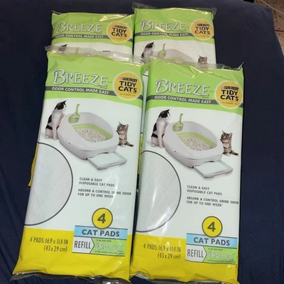 Nuevo Lote De 4 Recambios Tidy Cat Breeze Multi-cat 4 Almohadillas - ¡16 Almohadillas Total! Foto 1 de 2