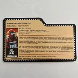 2010 JOECON G.I JOE CONVENTION AKTENKARTE ROTE FACKELN ROTE SCHATTEN PYRO TROOPER e - Bild 1 von 2