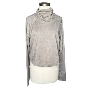 Top corto de manga larga PRANA Zawn cuello embudo para mujer talla grande nuevo con etiquetas visón marrón - Imagen 1 de 9