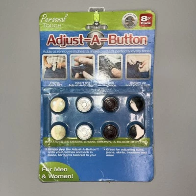 Adjust A Button 8 Buttons for Men & Women's Jeans To Adjust Fit New In Package - Image 1 of 4