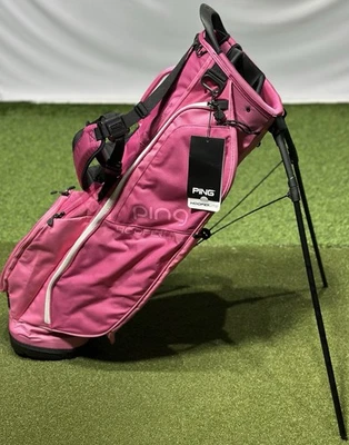 Bolsa de golf PING 2025 Hoofer Lite doble correa soporte de 4 vías rosa/blanco ¡NUEVA! Foto 1 de 4