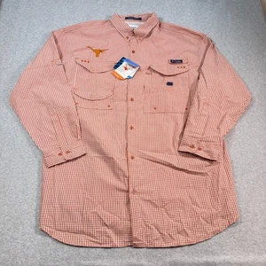 Columbia PFG Omni-Shade Texas Longhorns Angelhemd Burnt Orance Check 2XL Neu mit Etikett - Bild 1 von 24