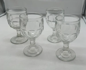 Juego de 4 copas de agua transparentes de panal Hazel Atlas Glass Company alrededor de 1960 - Imagen 1 de 3