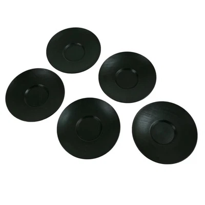 Japanese Brushed Lacquer Wooden Drink Saucer Vtg Chataku Coaster 5pc Green L331 - Image 1 of 4