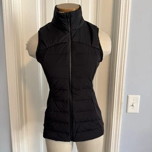 LULUELMON Women’s 4 Black Down For It All Vest Goose Full Zip Sleeveless Pockets - Picture 1 of 8