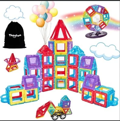 100PCS Blocks Magnetic Building Kinder Spielzeug Magnetische Bausteine Theefun