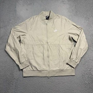 Nike Woven Players Jacket Mens Large Beige Full Zip Lightweight CU4311-230 - Picture 1 of 10