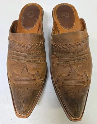 Botas de vaquero Ariat Western Mules con punta marrón tacón sin cordones para mujer 6B Foto 1 de 4