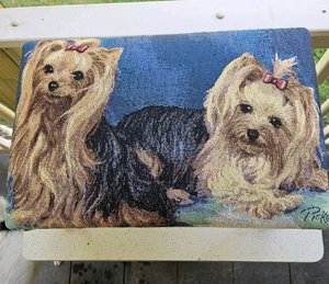 Linda Picken Vintage Yorkie / Yorkshire Terrier Foot Stool  - Picture 1 of 11