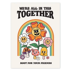 Flower Poster, Groovy Hippie Wall Art, 60s 70s Poster, Positive Quote Wall Ar... - Picture 1 of 8