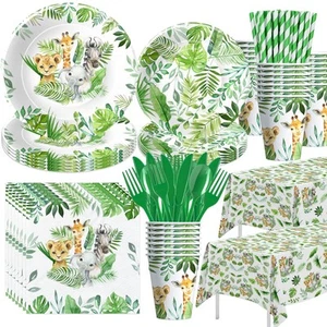 Safari Birthday Decorations Tableware - Jungle Theme Party Supplies Include P... - Picture 1 of 7