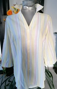 Collection L Sommerbluse Gr. 44 Baumwolle Pastellfarben - Bild 1 von 5
