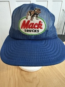 Vtg Mack Trucks “Bulldog Logo” Snap-Back Hat Trucker Cap - Picture 1 of 5