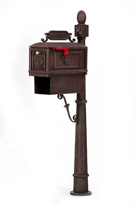 Buzón contemporáneo de aluminio fundido de bronce con caja de papel de Better Box Mailboxes Foto 1 de 2