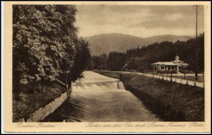 BADEN-BADEN alte AK ~19/1020 Oos Partie mit Tennisplatz - Picture 1 of 1