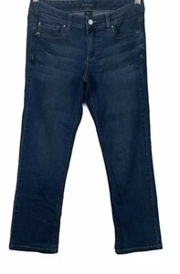 White House Black Market kurzes Bein Größe 4 Jeans blanc Damen Perlen Gesäßtasche - Bild 1 von 12