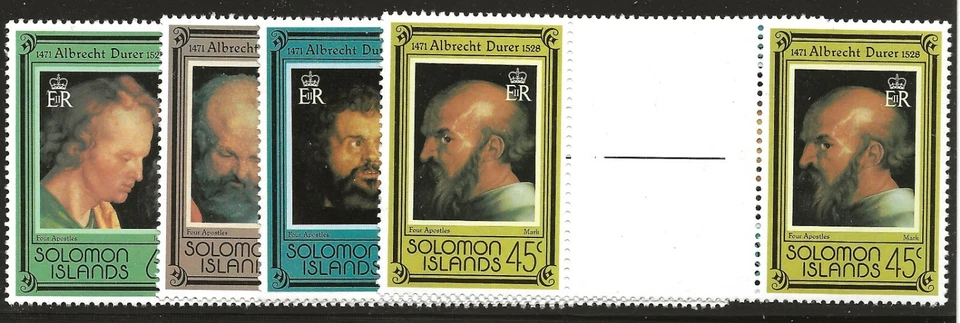 Solomon Islands Scott #373-76, Gutter Pairs 1978 Complete Set FVF MNH - Image 1 of 1