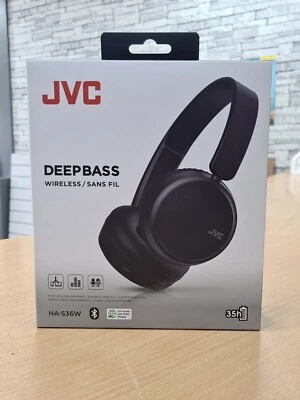 JVC Deep Bass HA-S36W Wireless Bluetooth  On-Ear Headphones/Black. 35h Batt Life - Image 1 of 4