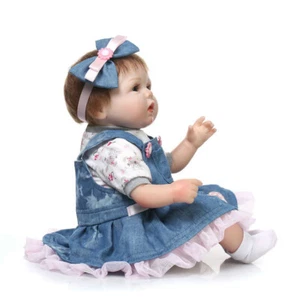 Silicone Full Body Reborn Kids Cloth Body Newborn Baby Dolls Gift Realistic - Picture 1 of 5