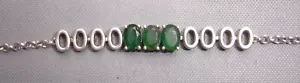 BRACELET ETHIOPIAN DARK GREEN OPAL trilogy STERLING SILVER 4.9g New 1.37 CTS - Picture 1 of 12