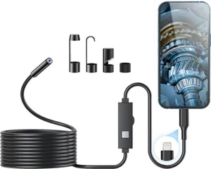 Endoscope 1920P Borescope Inspection Camera Semi-Rigid Snake Cable 16.5FT, IP67 - Bild 1 von 7