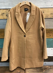 New Boohoo Women's Size 10 One Button Brown Tan Blazer/Coat - Picture 1 of 8