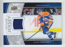 2013-14 UD SERIES ALES HEMSKY GAME JERSEY GJ-HE GAME USED Upper Deck Oilers
