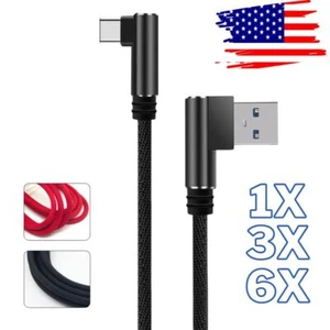 3/6/10Ft 90 Degree Right Angle Charger Cable For Apple iPhone 15 Charging Cord - Picture 1 of 10