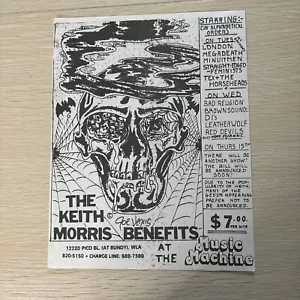 ORIGINAL AÑOS 80 The Keith Morris BENEFICIO LONDRES MEGADETH MINUTEMEN FLYER PUNK - Imagen 1 de 2