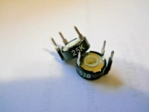 Potentiometers, 25K ohm PC Mount Trimmer (25K 639)(NOS)(QTY 10 ea)C3 - Picture 1 of 3