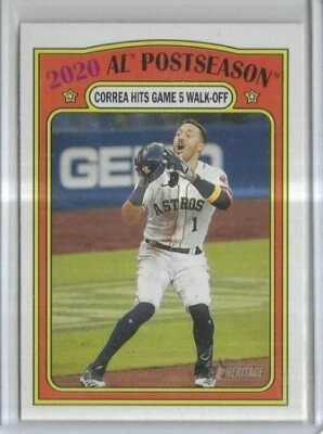 2021 Topps Heritage #23 Carlos Correa Houston Astros AL Post Season Game 5 - Image 1 of 2