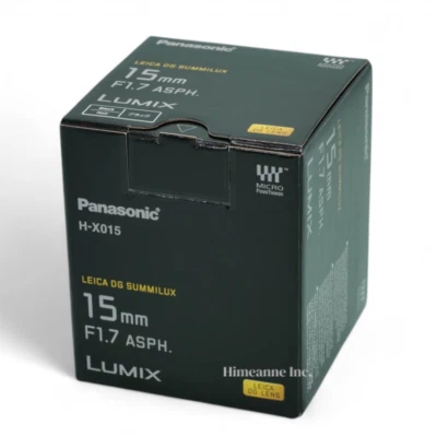 PANASONIC LUMIX G LEICA DG SUMMILUX 15mm F1.7 ASPH. Black Lens H-X015 4/3 Camera - Image 1 of 4