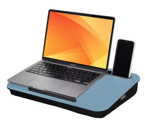 Gorilla Grip Lap Desk w/Phone Holder~Laptop~Pillow Cushion~Sky Blue/Black~New OB - Picture 1 of 9